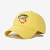Big head circumference deep top baseball cap love angel embroidery letters black and white splicing contrast color show face small cap children