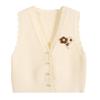 Spring and Autumn Fashionable Small Flower Short Knitted Vest Women's Sweater Vest