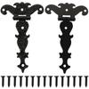 2 pièces Charnières de cabane Rétro Robustes en Fer Durable Quincaillerie de Porte de Cabane Kit de Portail Extérieur pour Clôture en Bois Charnières de Portail Robustes
