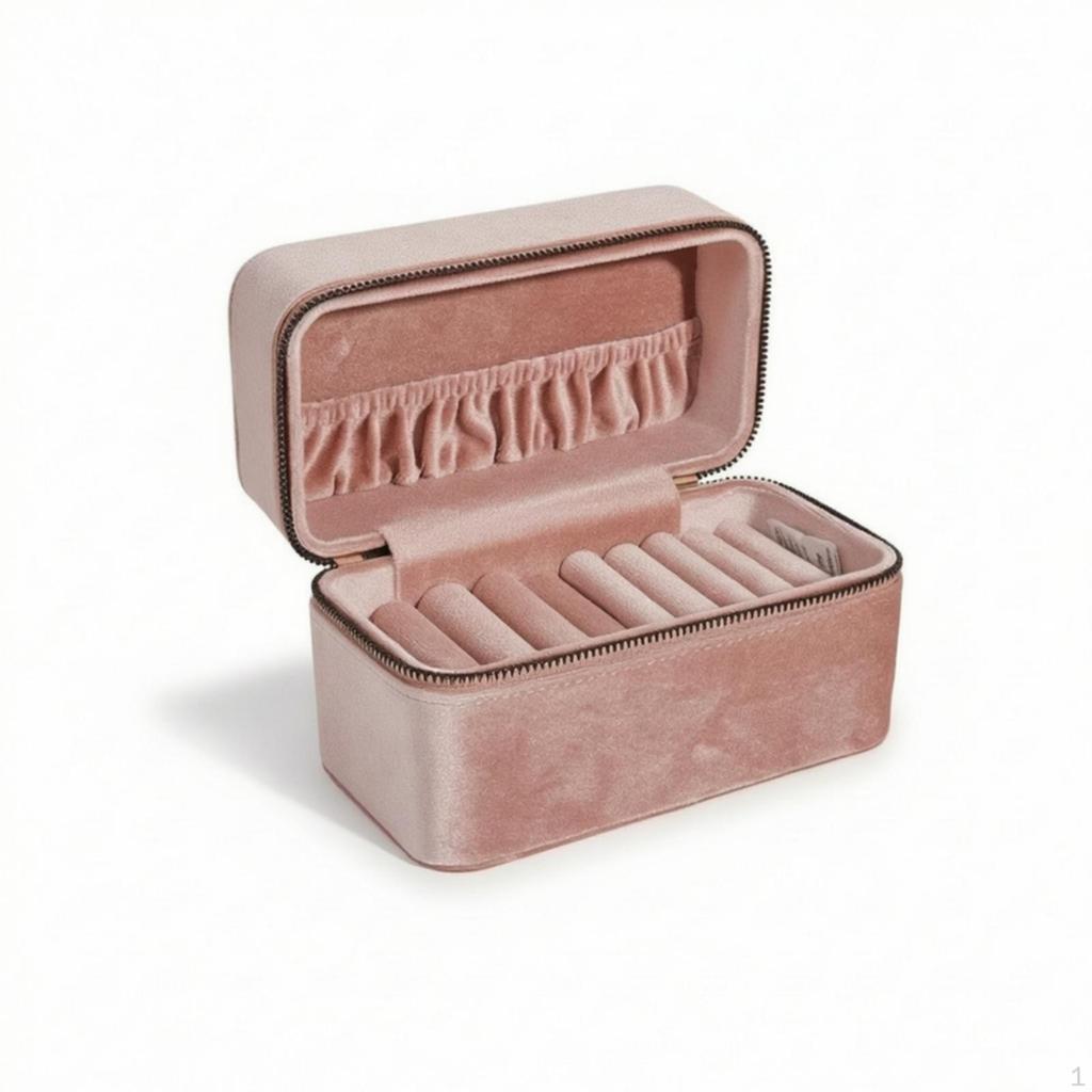 Bracelet Storage Box with Zipper Zippered Slots CushionedLined Bangle Case for