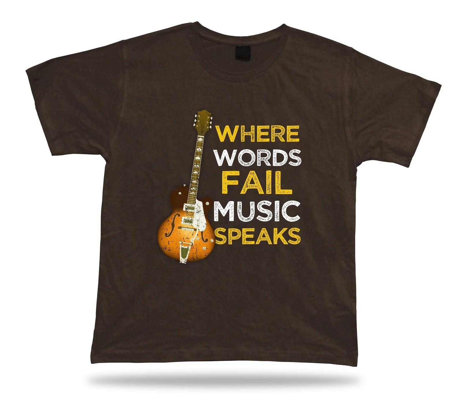 Where words Fail music speaks classic unisex apparel tee T shirt spiritual quote 3XL