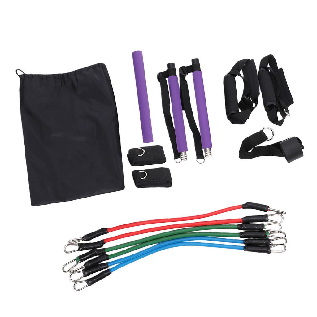 Pilates Bar Kit with Fitness Bands for Women TPE Pilates Workout Equipment for Legs Hip Waist Arm Full Body Training