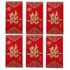 6PCS Chinese Style Money Pocket Hongbao Red Pocket Best Wishes Chinese Red Envelope  Gift