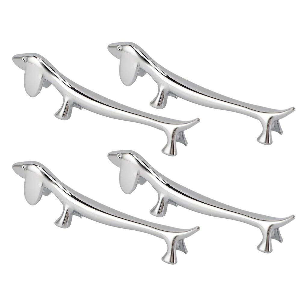 4PCS Cutlery Rest Silver Chopstick Stand Electroplated Polished Zinc Alloy Animal Shape Versatile Holder Rack for Fork Spoon