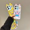 KEYSION Cute Ear Cartoon Case for Infinix Note 30 4G with Lanyard Soft Silicone+PC Shockproof Phone Cover for Infinix Note 30 5G