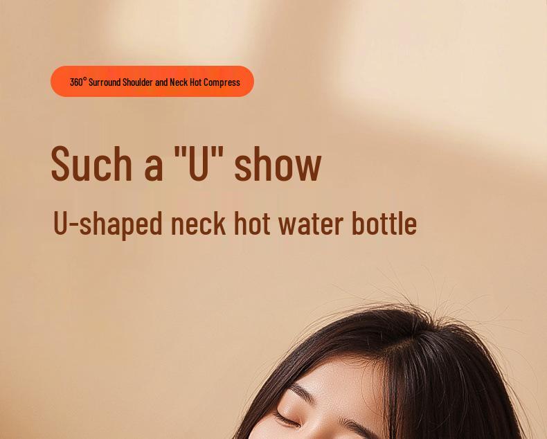 Cervical Spine Hot Water Bag Set: Neck & Shoulder Compress with U-Shaped Pillow and Scarf