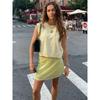 Summer Shiny Yellow Skirt American Street Pure Desire Cute Girl Sequined Fashionable Short Dress Gyaru Ultra Short Skirt