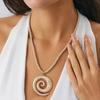 Ingemark 4 Styles Punk Ocean Flower Conch Pendant Choker Necklace for Women Vintage Chunky Rope Chain Grunge Jewelry Steampunk