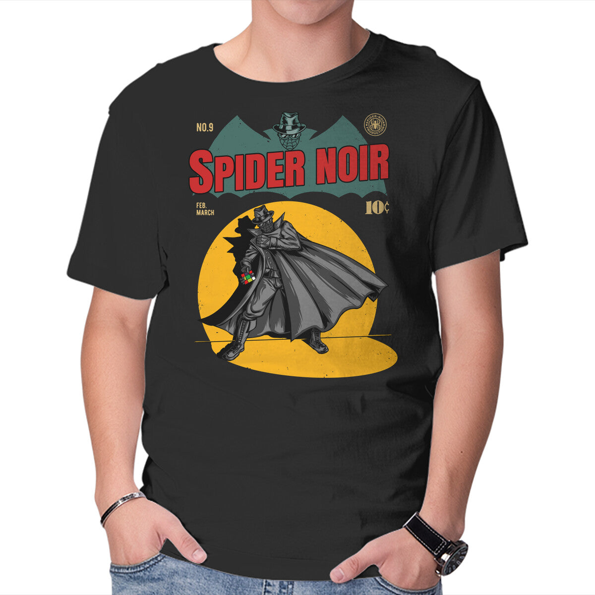 Unisex Crew Neck T-Shirt The Shadow Spider Graphic Short Sleeve Casual Tee XXXL