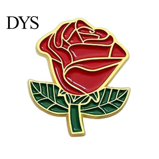 Flower Clothing Accessory Enamel Rose Brooch Pin, Metal Floral Lapel Pin for Dainty Jewelry Men Women, Hats Bags Scarves Clothes Decorative