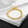 Trendy Double-Layer Titanium Steel Anklet for Girls: Fashionable, Colorfast, and Unique Design