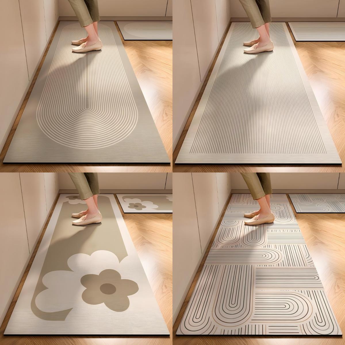 Tappetini da Cucina Stile Wabi-sabi Tedesco Antiscivolo Anti-olio Lavabili con Panno Tappetini Assorbenti in Diatomea Tappetini Impermeabili per Piedi