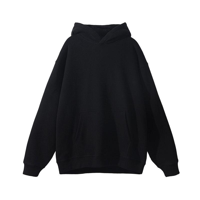 Men'S Fleece Hooded Sweater Men'S Heavy And Thickened American Loose Coat Solid Color Hooded Sweater Men