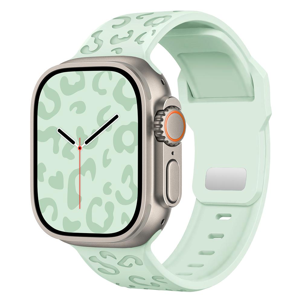 

Гравированный силиконовый ремешок для Apple Watch Band Ultra 2 49 мм 45 мм 44 мм 42 мм 41 мм 38 мм 40 мм Браслет для Iwatch Series 9 8 7 6 SE 5 4 For Ultra1/2 49mm зелёный