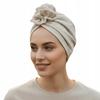 Turbante Classico Con Rosa Mussa 520 In Mussola Di Cotone Comfort E Stile