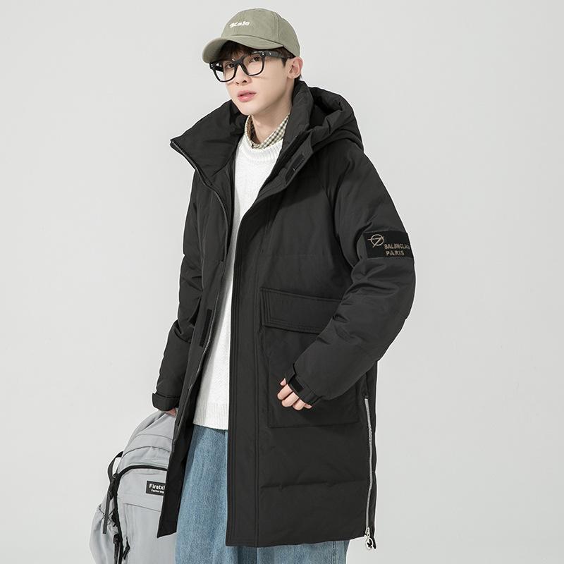 men's medium-long down jacket winter new lovers 'cold-proof thickened frock hooded coat down jacket
