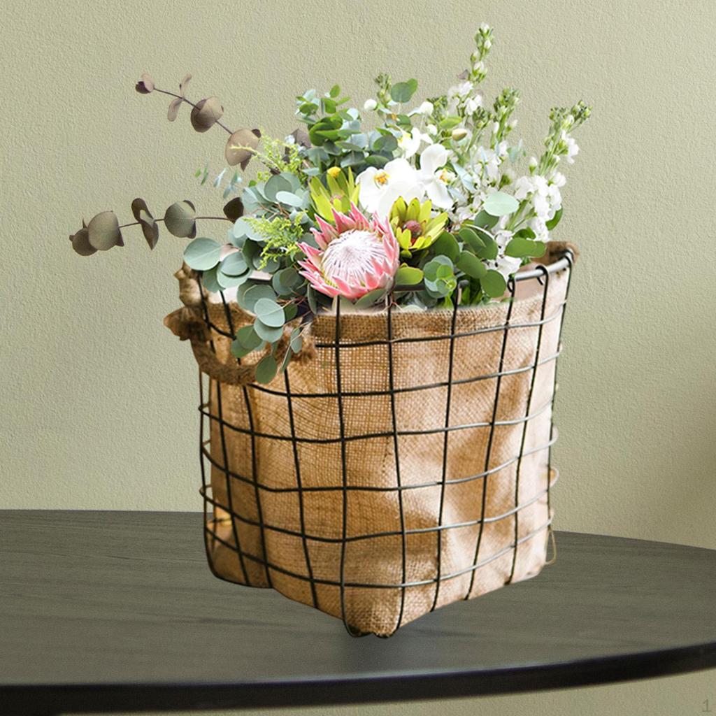 Iron Basket for Plants Organizer Rack Indoor Outdoor
