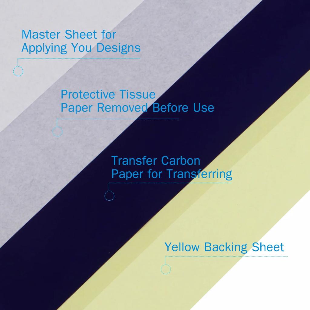 10 Stück Transferpapier Tattoo-Zubehör Kopier-Kohlepapier Thermotransfer-Papier Tattoo-Kopierer Schablone Tatuagem