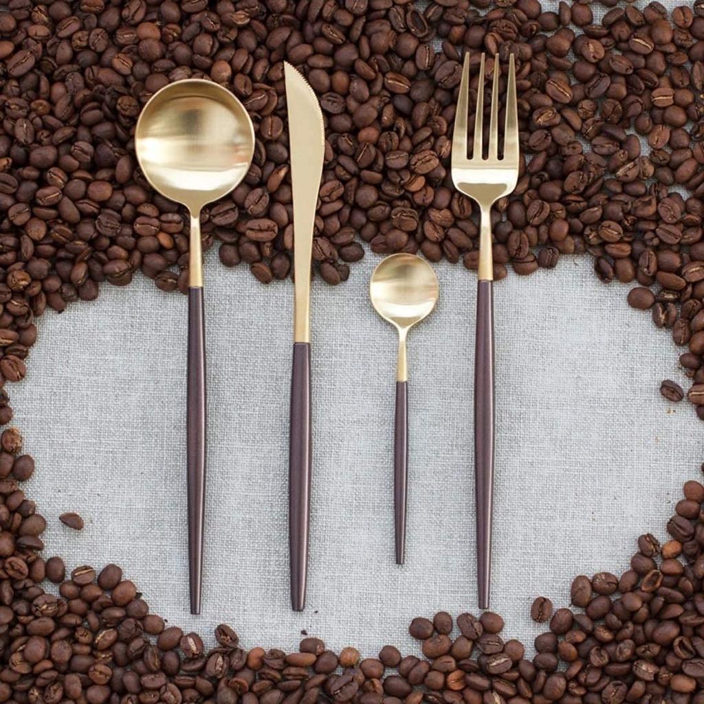 cesa beams cutlery cutlery set stylish cutlery gold cutlery Scandinavian camp cutipol style basic 6 pieces x 2 set spoon fork knife teaspoon cake fork