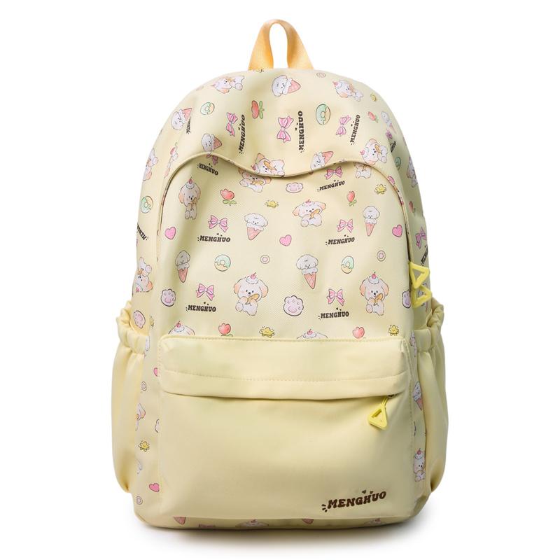 Student Schoolbag Women's Large Capacity Ice Cream Dog Lightweight Backpack