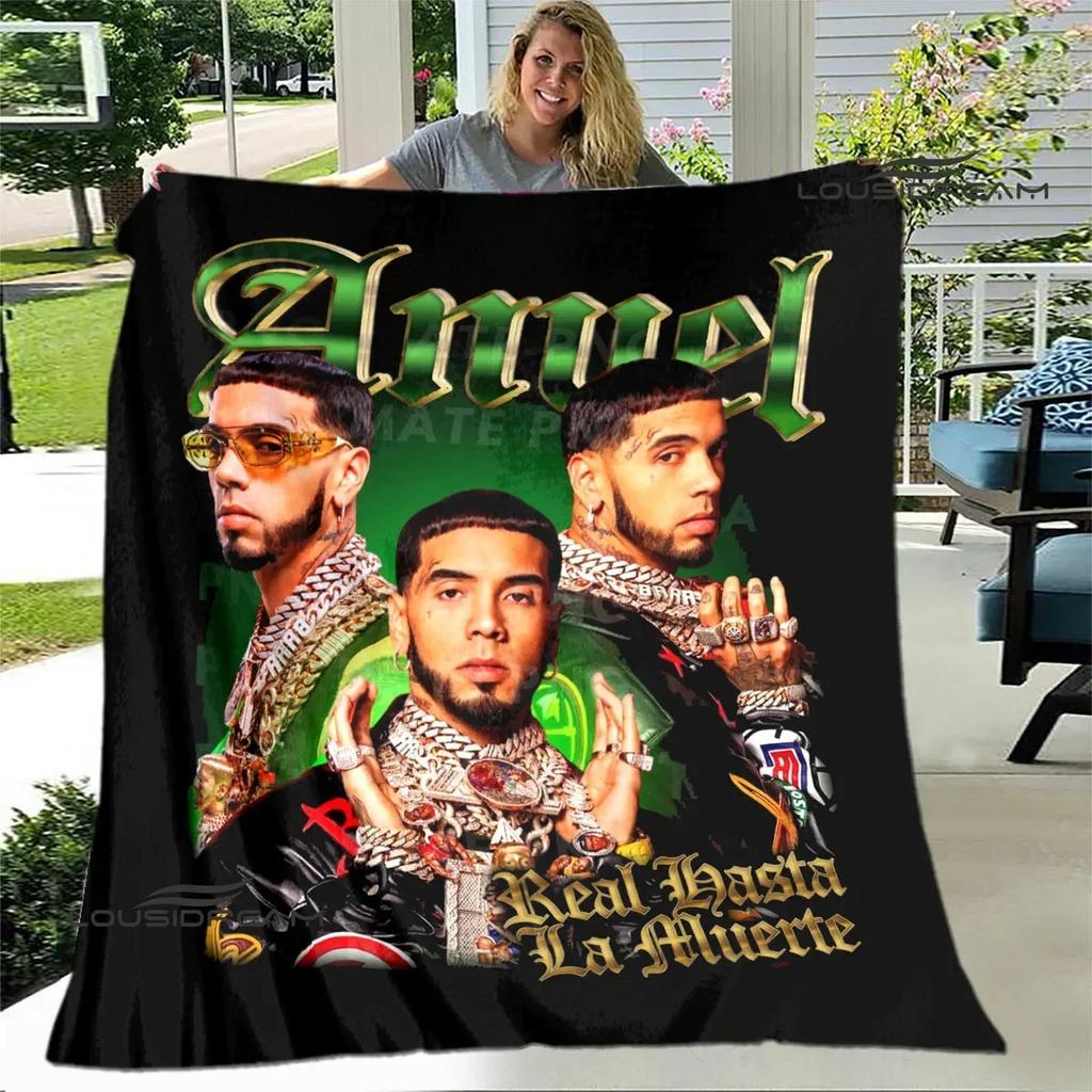 Rapper Anuel AA printed blankets Flange Warm blanket soft and comfortable home travel bed blanket picnic blankets birthday gift