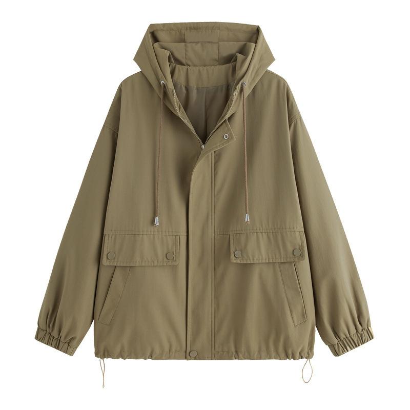 Short coat women's spring and autumn new fashion small thin trench coat large size casual age-reducing top