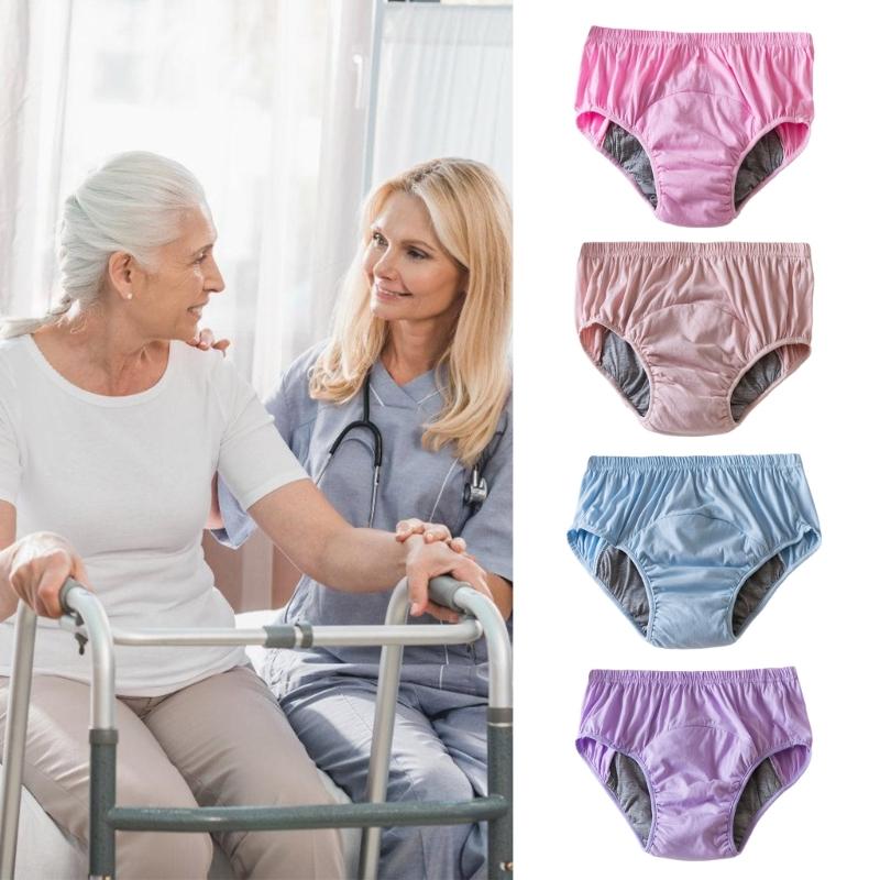 Breathable Washable Adult Incontinence Underwear For Seniors Absorbent Leakproof Cotton Underwear Discreet Comfort Wear