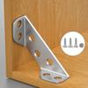 30/1set Corner Brackets Stainless Steel Furniture Angle Shelf Connector Cabinet Support Fixing Frame Corners Brace with Screws