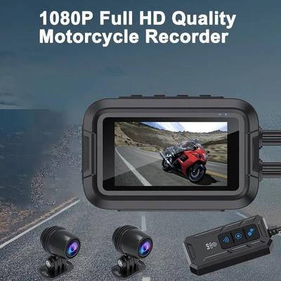 Dual 1080P Motorcycle Dash Cam, Fully Waterproof Motorcycle Camera, Front and Rear Dual-lens Recorder/black Box