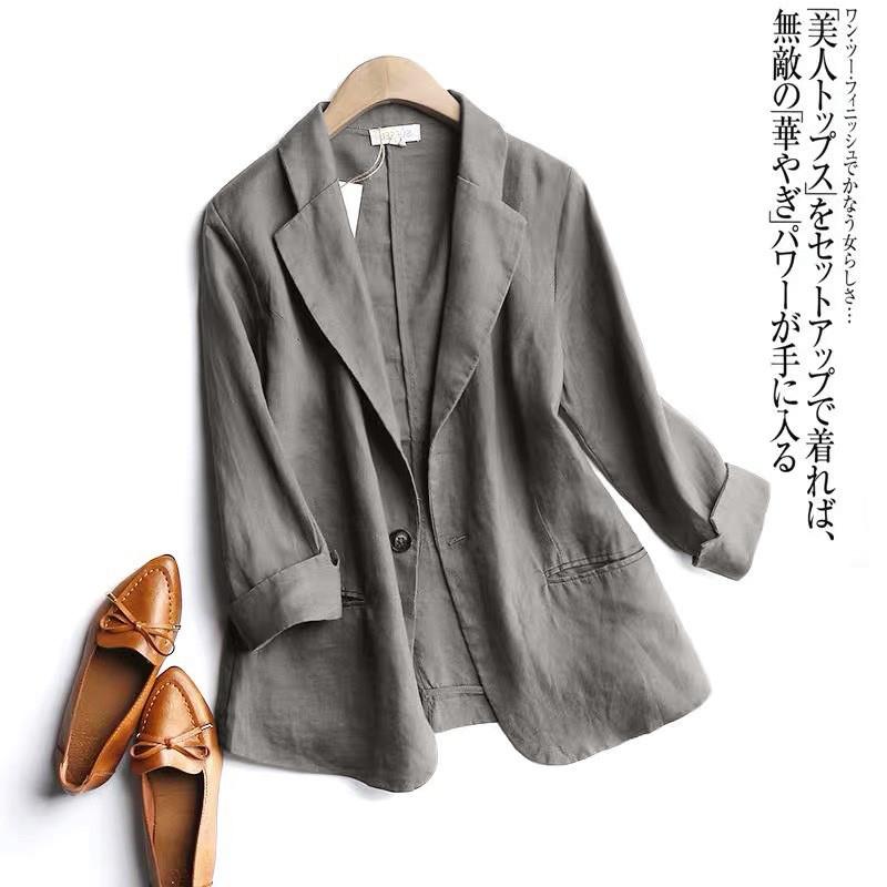 Damen Lässige Farbe Dreiviertelarm Tasche Hemdjacke