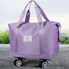 Expandable Duffle Bag Rolling Weekender Tote with Wet Pocket Overnight Duffel with Removable Casters for Travel Fitness Business Trips