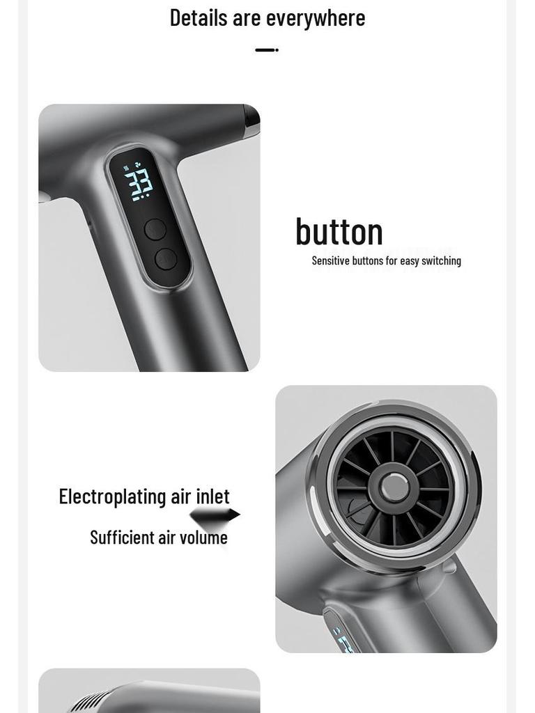 Student Dormitory Quiet High-Speed Quick-Dry Wireless USB Hair Dryer