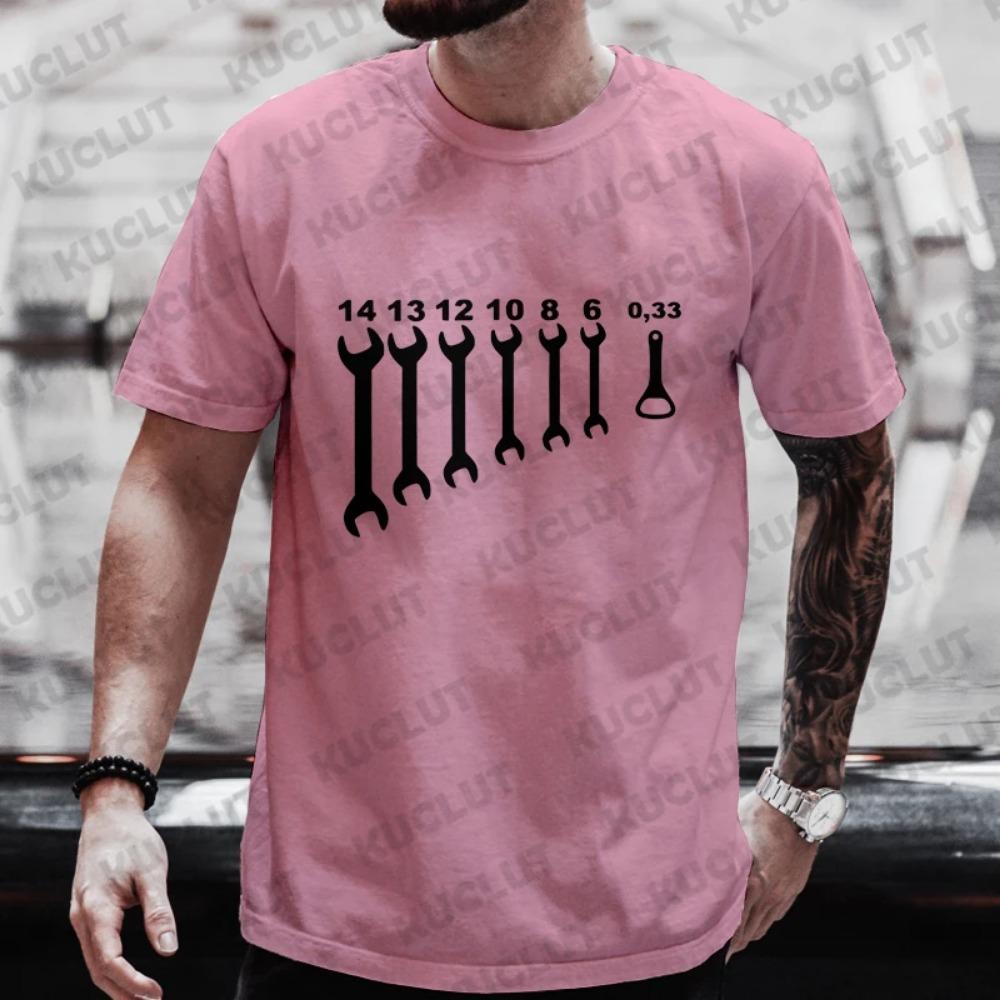 Men T-Shirts Vintage Screw Wrench Opener Mechanic Tops Car Fix Engineer Tee Short Sleeve Funny Graphic T Shirts Male Y2k Clothes