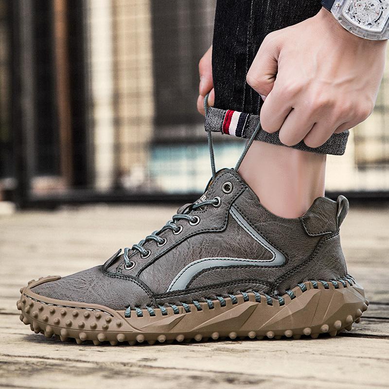 Spring /fall Handmade Leather Boots Men Shoes Comfortable Ankle Boots for Men Casual Shoes Large Size Tooling Shoes