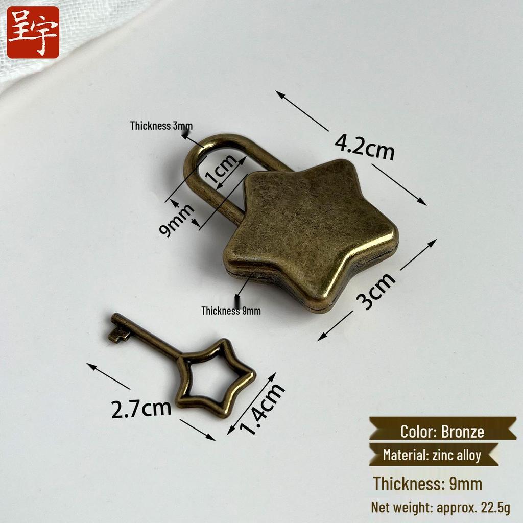 Peach Heart Padlock with Keys - Mini Dormitory Locker/Head Bag Lock