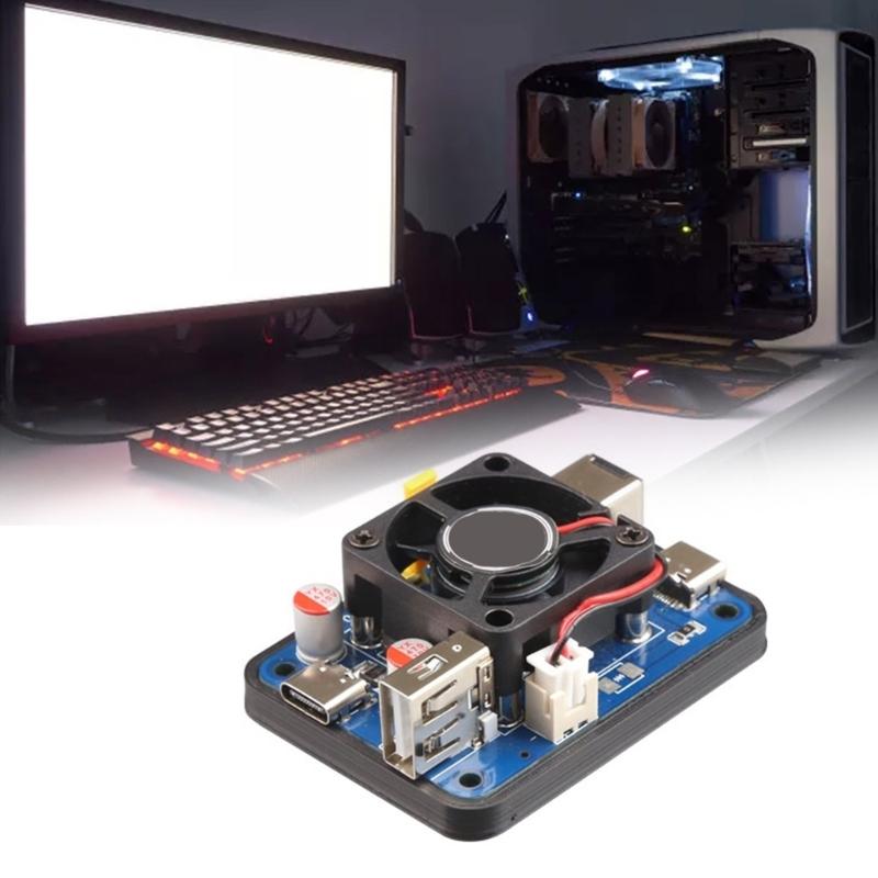5V5A PD Power Module For RPi 5, PD Input, Wide Voltage Input, Multiple Interfaces with Cooling Fan