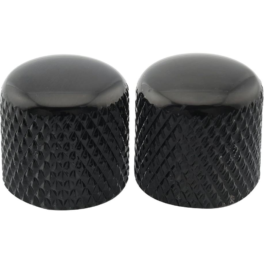 Musiclily Pro Inch Precision 24 Gear Rack Steel Dome Knob Push-In Control Knob 18 mm for US electric guitar or bass,Black(2 Set)