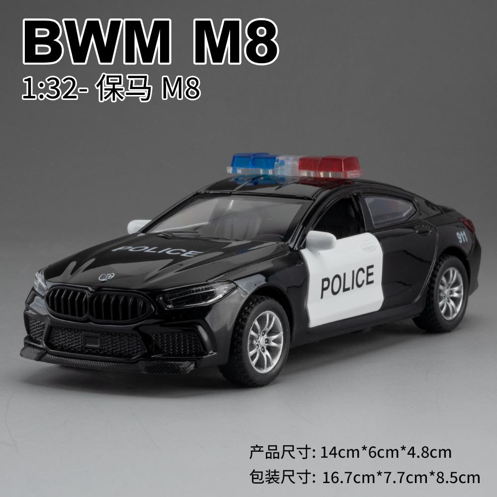 1:32  Car Model Toy with 2 Doors Openable Music Light Pull Back Police Cars Diecasting Alloy Toys Collection Presents