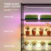 4-Tier Indoor Plant Shelf with 30W T5 Full Spectrum Grow Lights for Seed Starting and Seedlings Black Metal Plant Stand with Gr