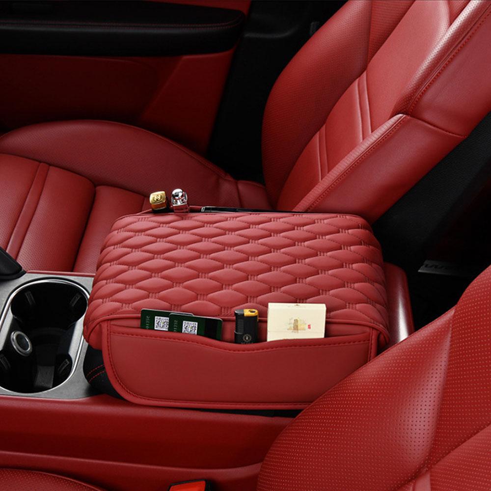 Car Center Console Protector Cover Armrest Box Cushion Ergonomic Memory Foam Arm Rest Mat Storage Pocket Universal Accessories