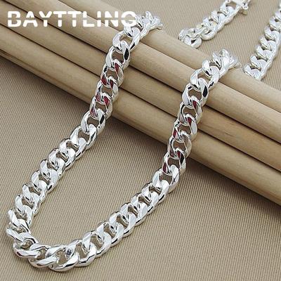 925 Silver 10MM 20/22/24 Inch Cuban Chain Necklace For Women Men Fashion Jewelry Party Birthday Gifts