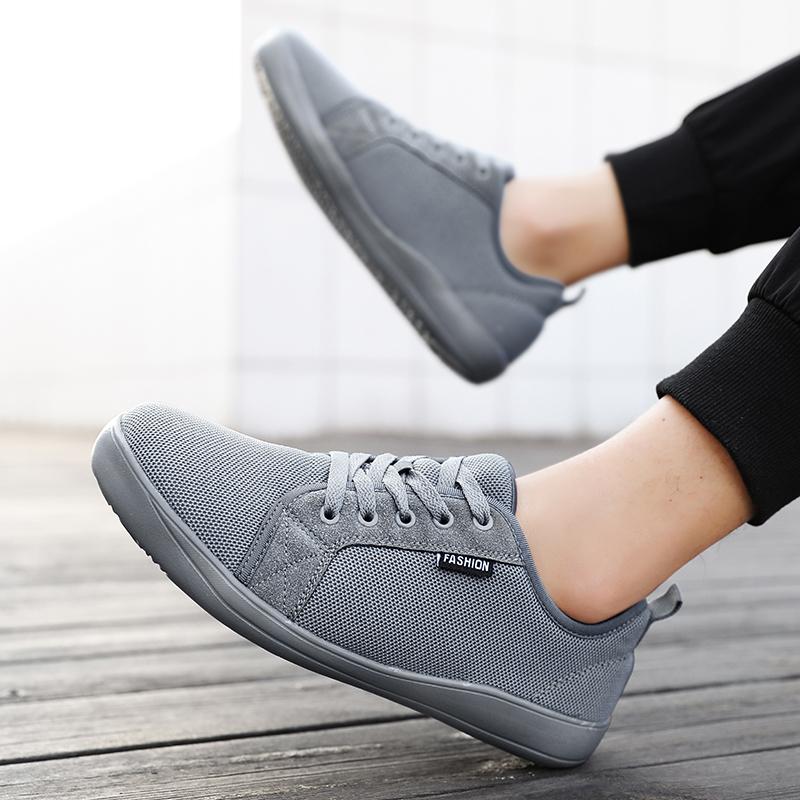 Fashion Men's Shoes and Sports Shoes Wide Toe Barefoot Casual Plus Size Wide Last Fashionable Canvas Black Flat Bottomed Board Shoes