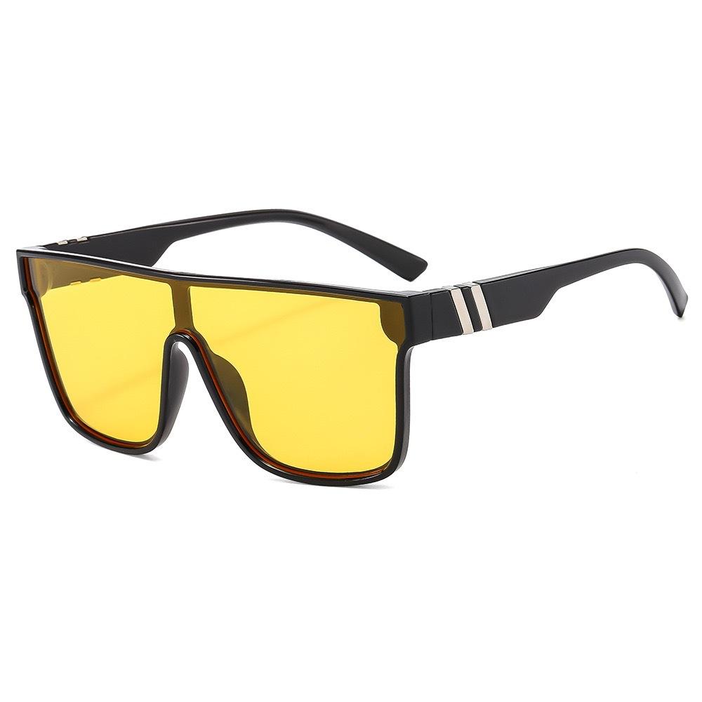 Cross Border Hot Selling European American Fashionable Cycling Glasses Men's Outdoor Sports One-piece Sunglasses Real Film Dazzling Women