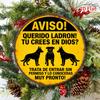 HD Tin Sign Spanish Beware Of Dogs Round Metal Wall Art Security Warning Decor