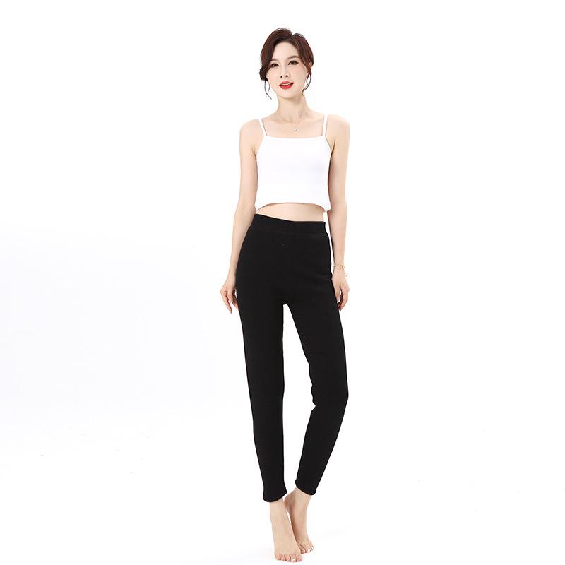 

Зимние брюки из овечьей шерсти с высокой талией, на флисовой подкладке, кашемировые, для мужчин и женщин - Утягивающее термобелье M