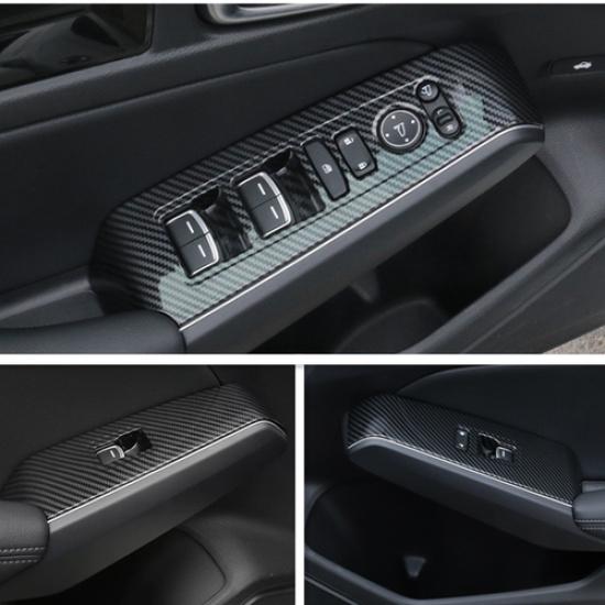 Carbon Fiber Interior Window Switch Panel Cover Trim For Honda Civic