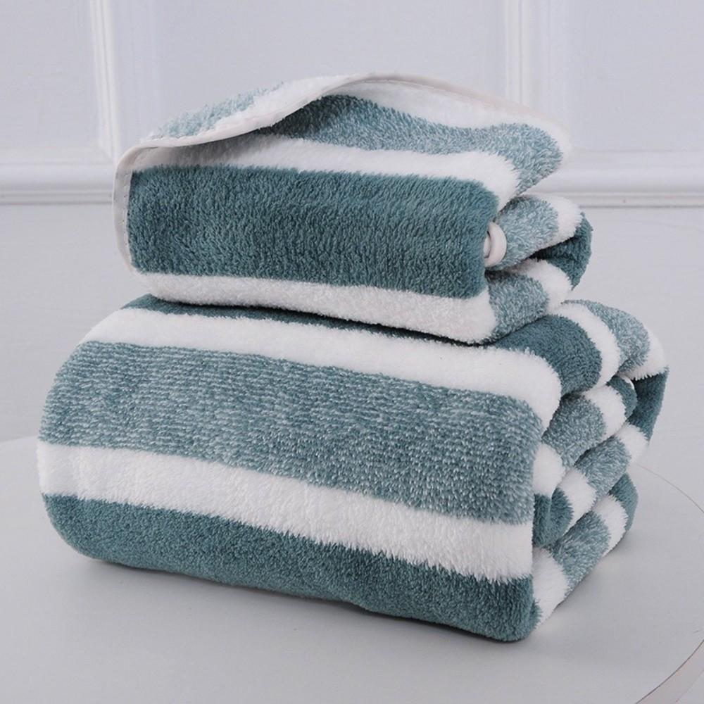 Durable Quick Drying Bath Towel Water Absorption Thickened Face Towel Non Shedding Striped Pattern Hand Towel Men and Women