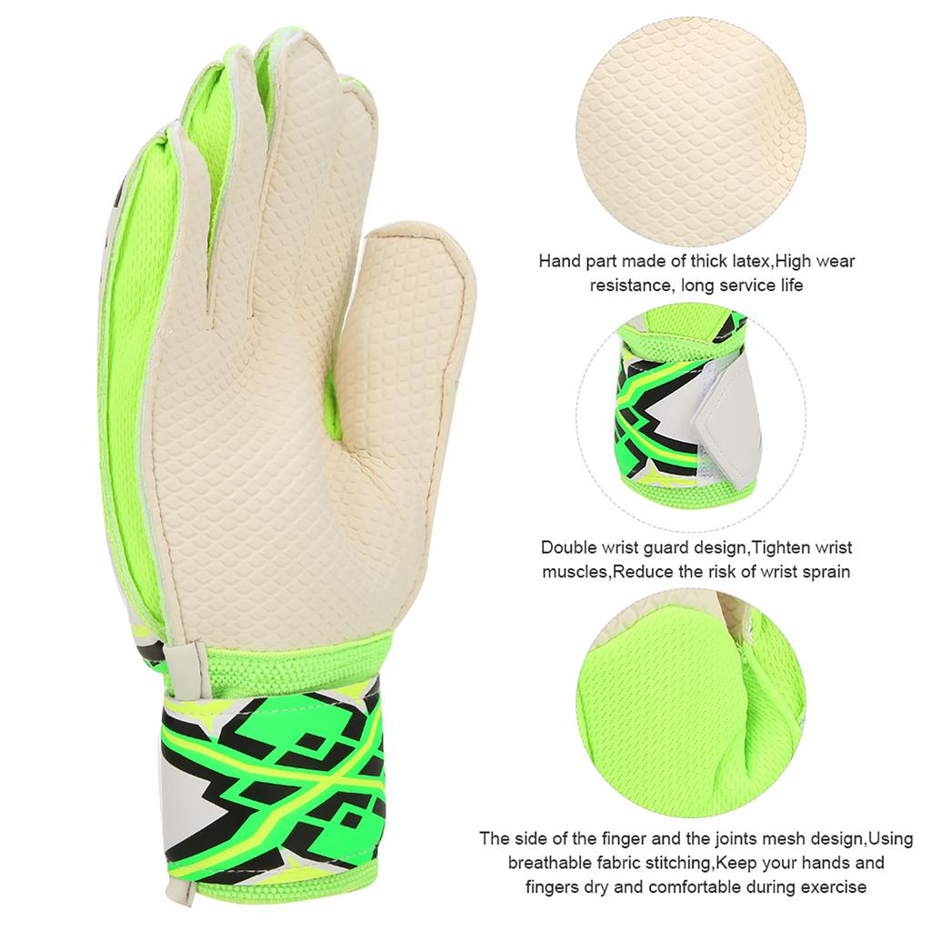 PU Green Teenager Adults Thicken Professional Football Soccer Goalkeeper Goalie Gloves Fingers ProtectorGreen #7