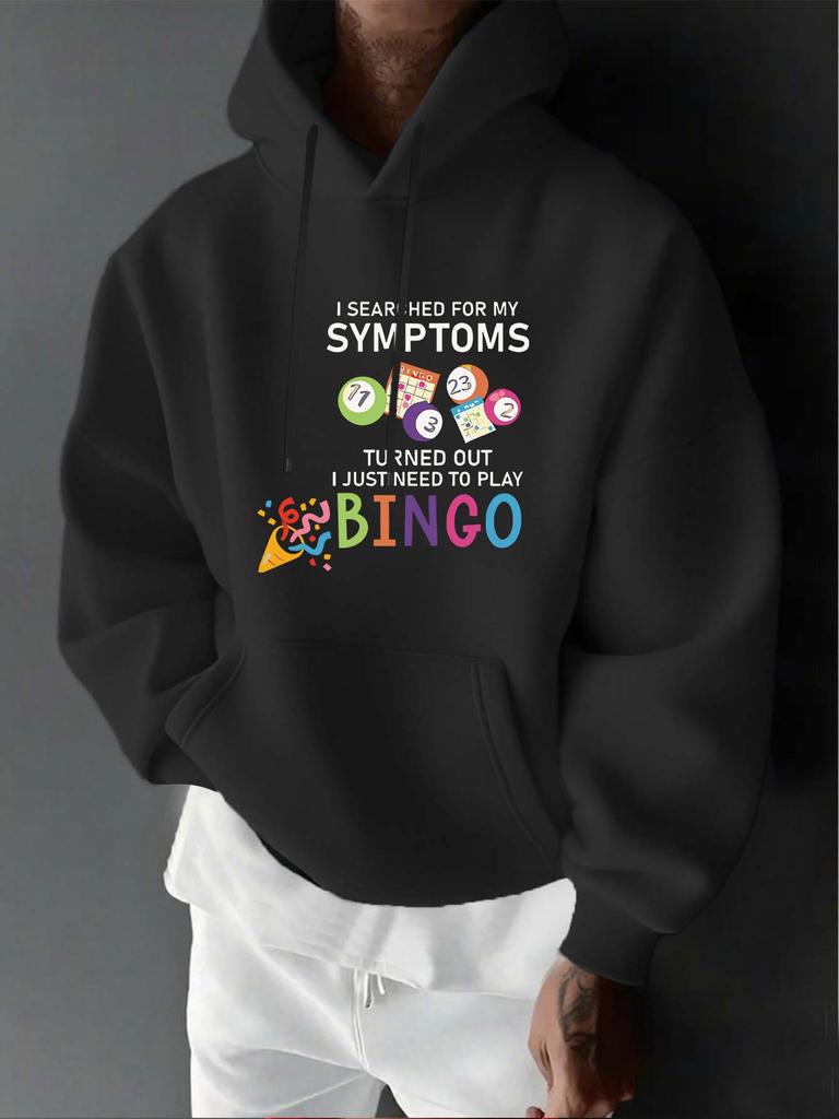 BINGO Game Fun Style, Party Entertainment Group's Whimsical Outfit Print, Casual Sporty Outdoor unisex Long-Sleeve Hooded Sweatshirt, unisex Top for A
