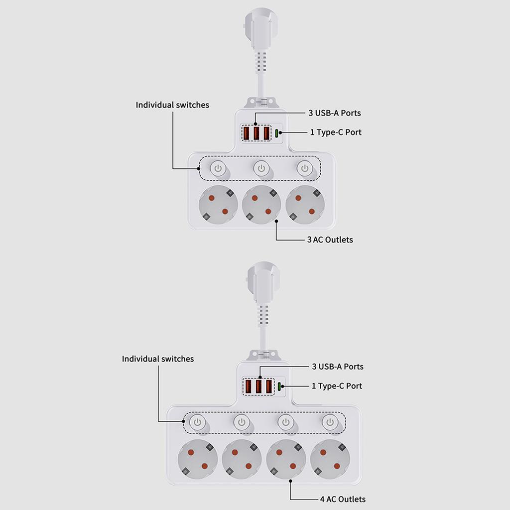 MultiPlugs Outlet ConverterPower Strips Slimmer Portable Design Perfect For Hotel Dorms Business Travel Charging Hubs